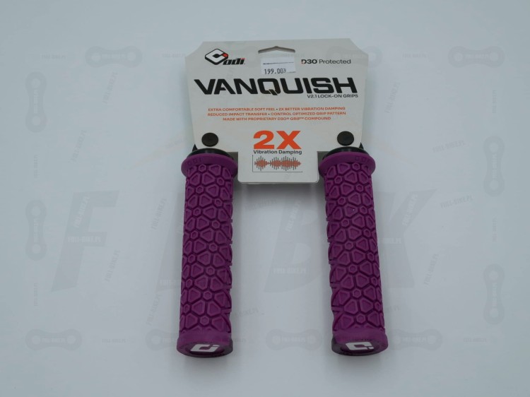 Gripy Odi Vanquish V2.1 w kolorze fioletowym, widok od przodu
