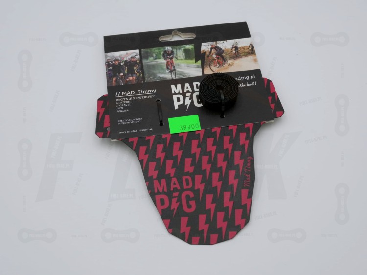 Błotnik MAD PIG Timmy w kolorze Różowym z etykietą. Widok od góry