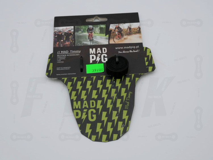 Błotnik MAD PIG Timmy w kolorze Żółtym z etykietą. Widok od góry