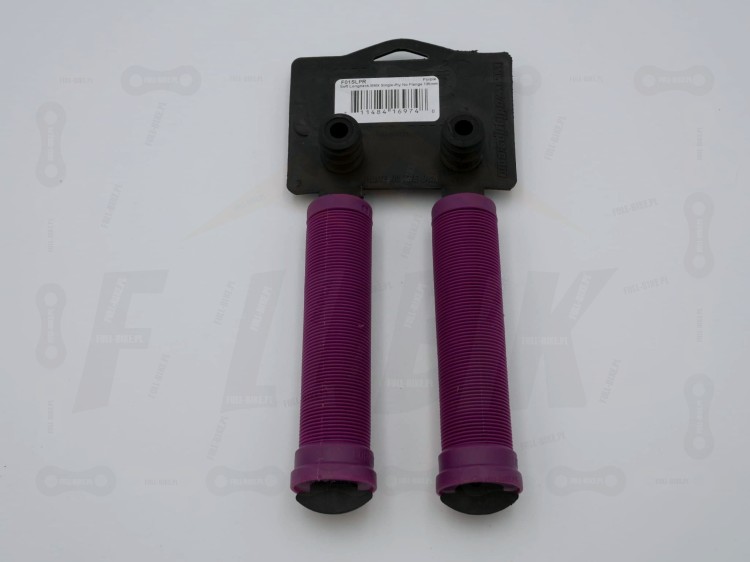Gripy ODI Soft Longneck SL w kolorze fioletowym zdjęcie z metką od tyłu