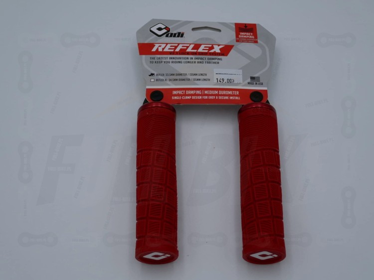 Gripy odi reflex V2.1 w kolorze czerwonym, widok od przodu