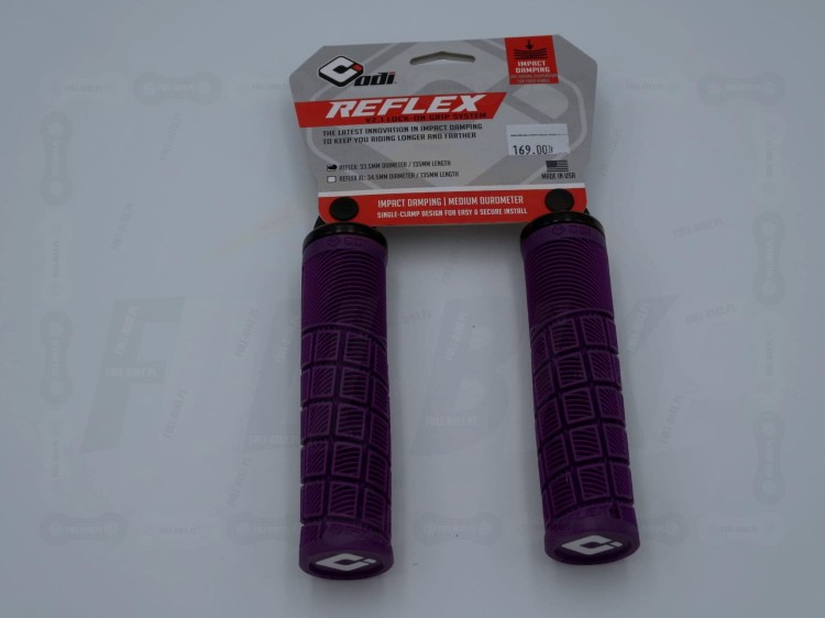 Gripy odi reflex V2.1 w kolorze fioletowym, widok od przodu