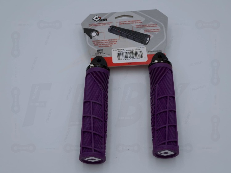 Gripy odi reflex V2.1 w kolorze fioletowym, widok od tyłu