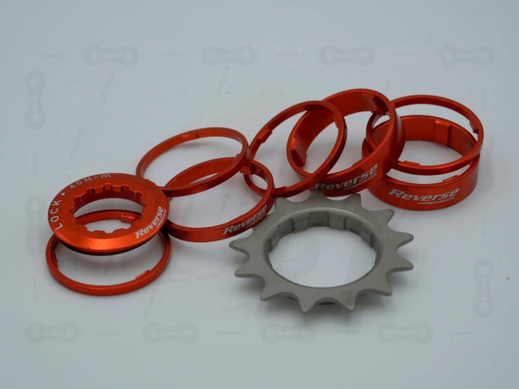 Redukcje Single Speed Reverse HG Kit w kolorze pomarańczowym, widok z góry