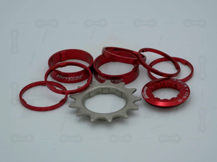Redukcje Single Speed Reverse HG Kit w kolorze czerwonym, widok z góry