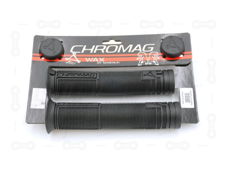 Gripy Chromag Wax. Kolor czarny. z etykietą