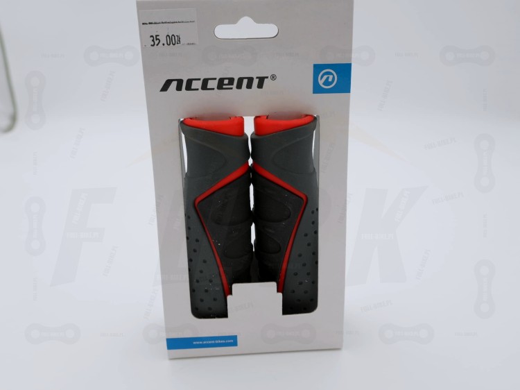 Gripy Accent Comfort 3D kolor czarno czerwony  zbliżenie na opakowanie