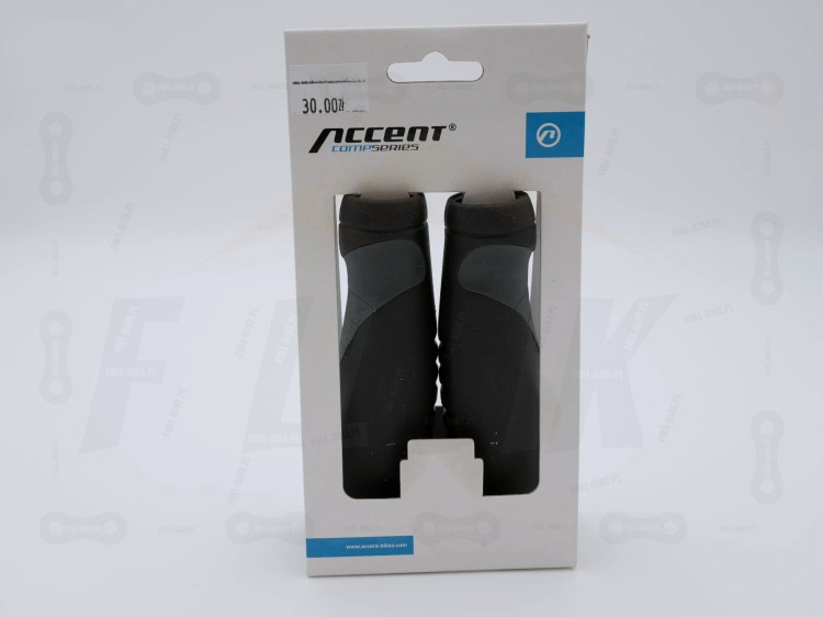 Gripy Accent Pride 2D w kolorze czarno szarym zbliżenie na opakowanie