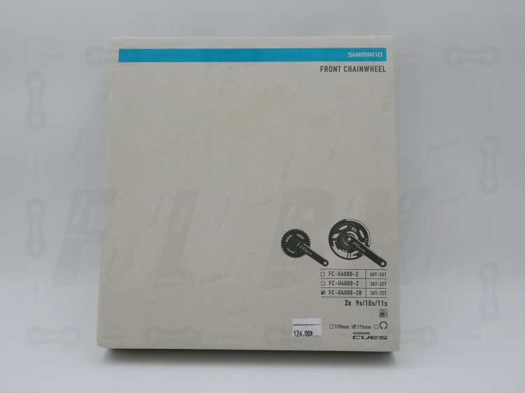 Mechanizm Korbowy Shimano Cues FC-U4000-2B w opakowaniu