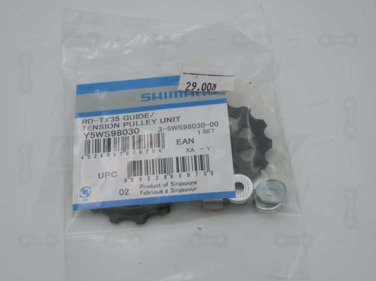 Kółka przerzutki Shimano RD-TX35 w opakowaniu