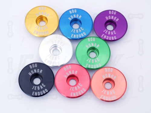 Customowe kapsle sterów z napisem Bóg Honor Enduro w kolorze złotym, niebieskim, fioletowym, srebrnym, zielonym, czarnym, pomarańczowym, czerownym