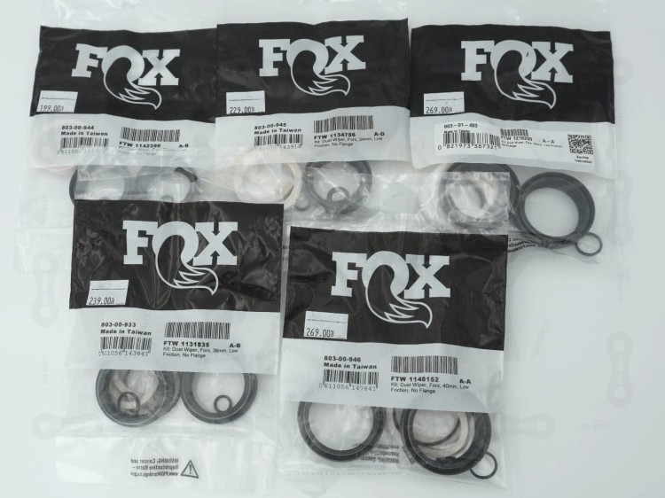 Uszczelki kurzowe Fox, rozmiar 32mm, 34mm, 36mm, 38mm, 40mm