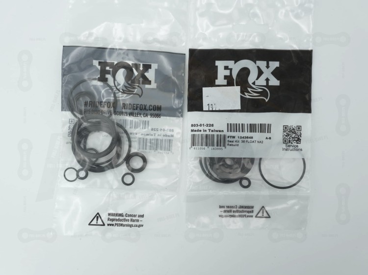 Zestawy uszczelek do serwisu komory powietrznej FOX NA2, rozmiar 36mm