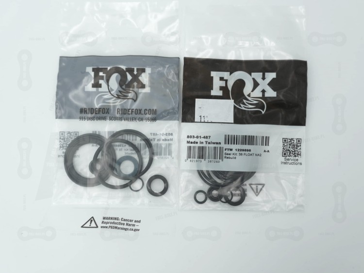 Zestawy uszczelek do serwisu komory powietrznej FOX NA2, rozmiar 38mm