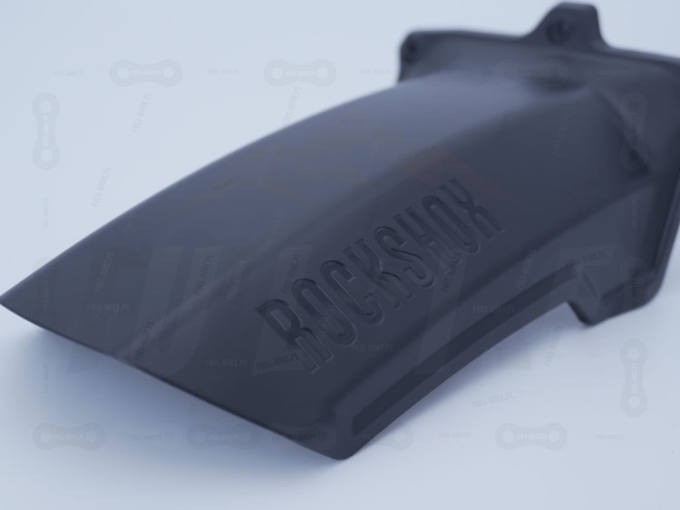 Błotnik Rock Shox do amortyzatorów Zeb / Domain zbliżenie na logo producenta