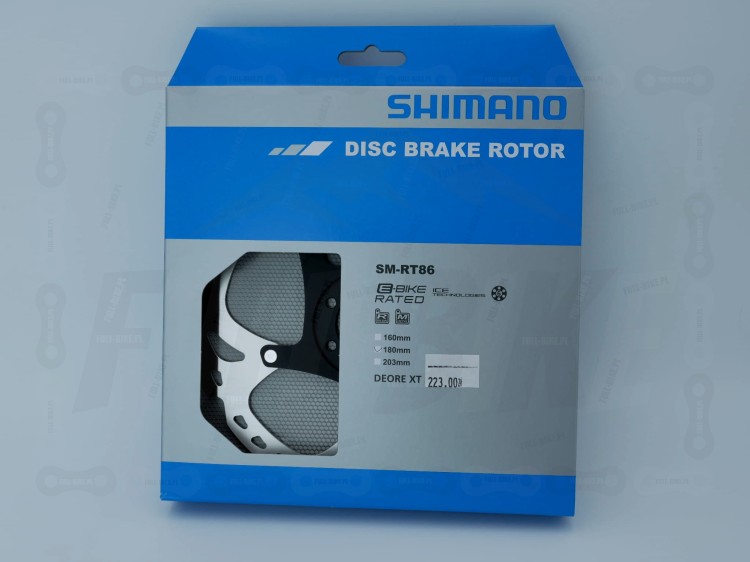 Tarcza hamulcowa Shimano SM-RT86 Shimano Deore XT, rozmiar 180mm, w opakowaniu