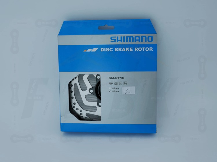 Tarcza hamulcowa Shimano SM-RT10 pod mocowanie center lock, rozmiar 180mm w opakowaniu