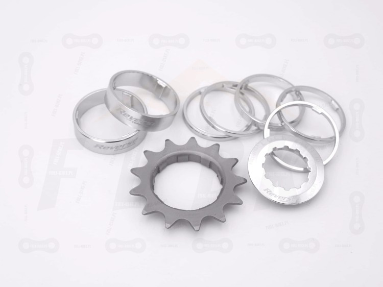 Redukcje Single Speed Reverse HG Kit w kolorze srebrnym, widok z góry