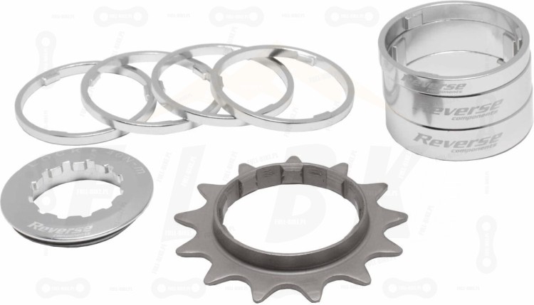 Redukcje Single Speed Reverse HG Kit w kolorze srebrnym, widok z góry