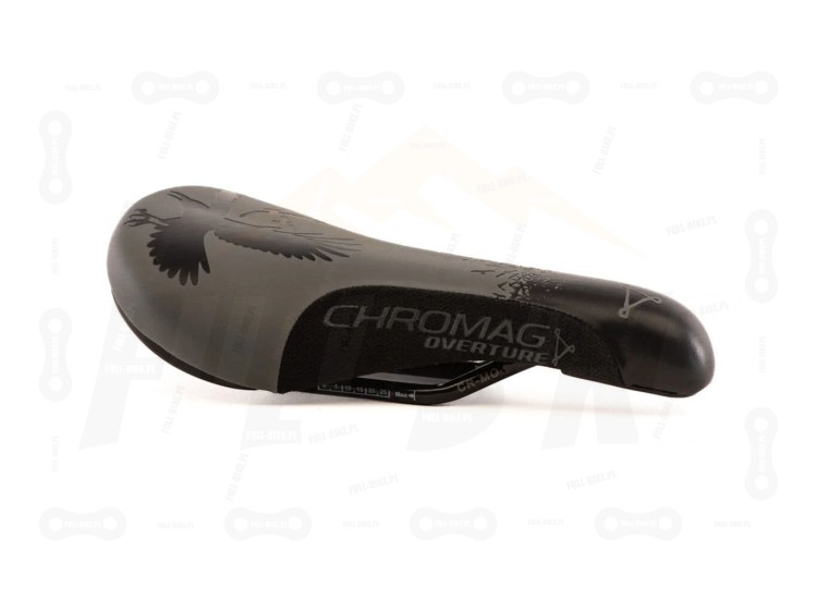 Siodło Chromag Overture w wersji Limitowanej LTD. Wersja Ravens (kruki). Widok od boku