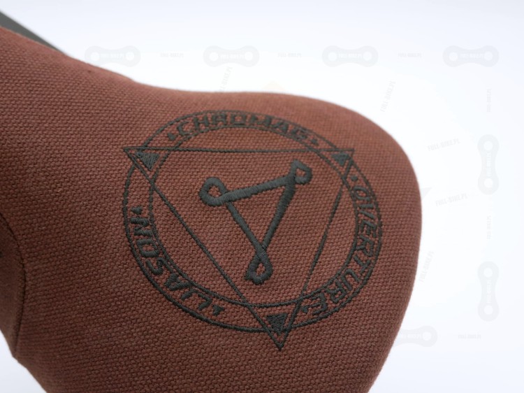 Siodło Chromag Overture w wersji Limitowanej LTD. Wersja Vintage (brązowa). Zbliżenie na tył siodełka