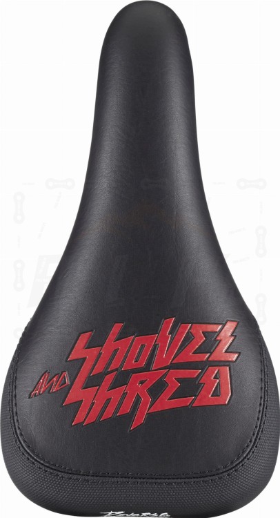 Siodełko Reverse Nico Vink Showel Shred w kolorze czarnym oraz czerwonym. Widok z góry