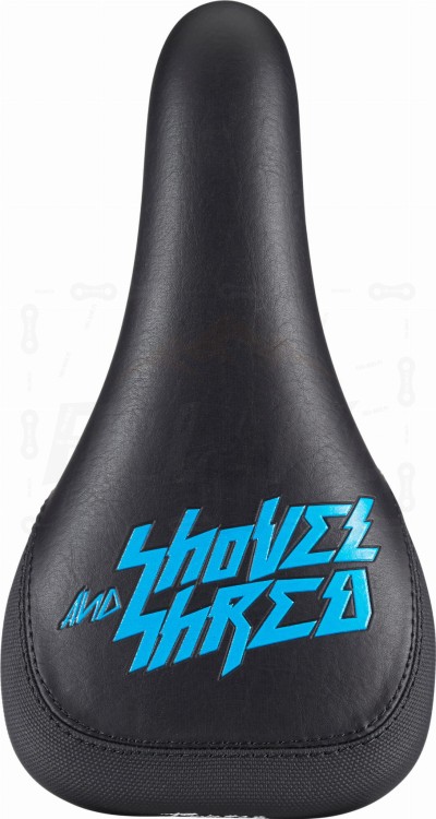 Siodełko Reverse Nico Vink Showel Shred w kolorze czarnym oraz niebieskim. Widok z góry