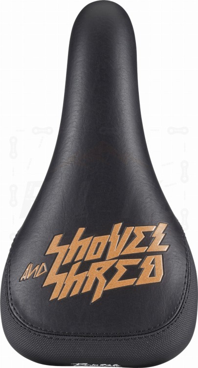 Siodełko Reverse Nico Vink Showel Shred w kolorze czarnym oraz brązowym. Widok z góry
