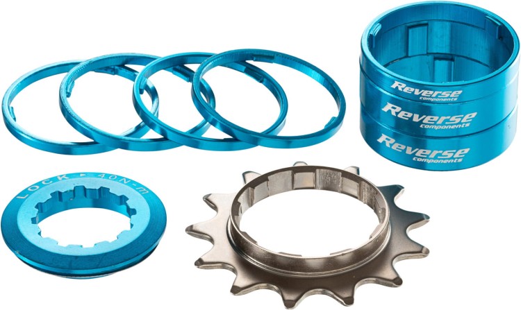 Redukcje Single Speed Reverse HG Kit w kolorze błękitnym, widok z góry