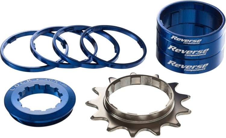 Redukcje Single Speed Reverse HG Kit w kolorze niebieskim, widok z góry