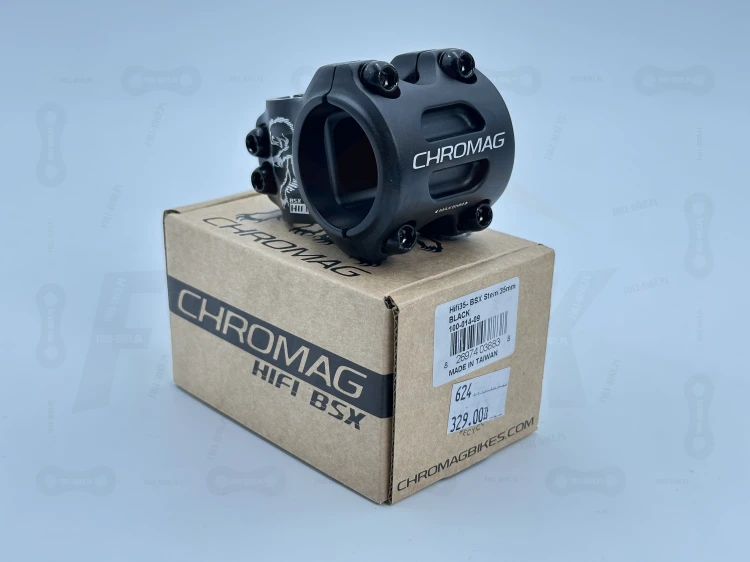 Mostek Chromag HiFI BSX w kolorze czarnym, rozmiar 35 mili metrów na tle oryginalnego opakowania.