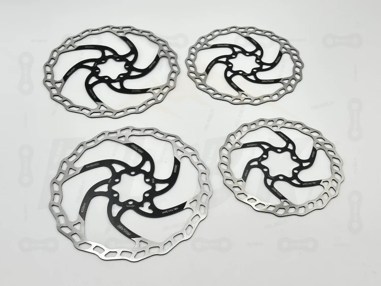 tarcza hamulcowa galfer 1.8mm pod 6 śrub. Rozmiar 160mm, 180mm, 200mm, 203mm. Ułożone obok siebie.
