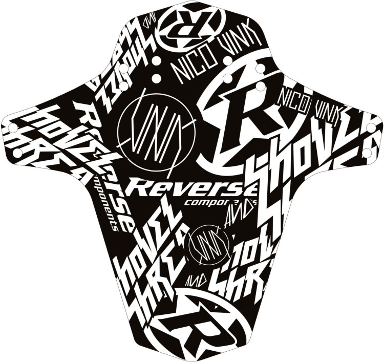 Błotniki Reverse Nico Vink Stickerbomb black-white widok z góry