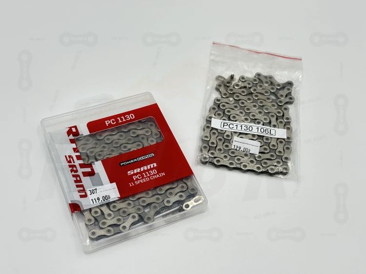 Łańcuch Sram 11S PC1130 (Różne warianty) główne zdjęcie produktu, dwa warianty łańcuchów Sram 11 Speed 106L oraz 120L
