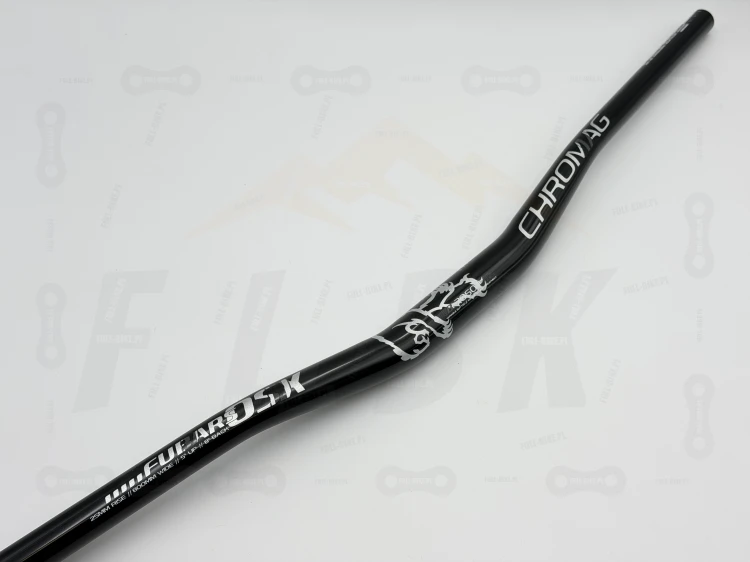 Kierowica Chromag OSX LTD 31.8 czarno srebrna. Pokazany cała kierowica od przodu