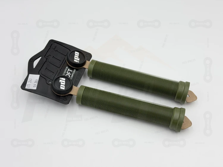 Gripy ODI Soft Longneck SLX w kolorze oliwkowym z etykietą