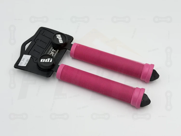 Gripy ODI Soft Longneck SLX w kolorze różowym z etykietą
