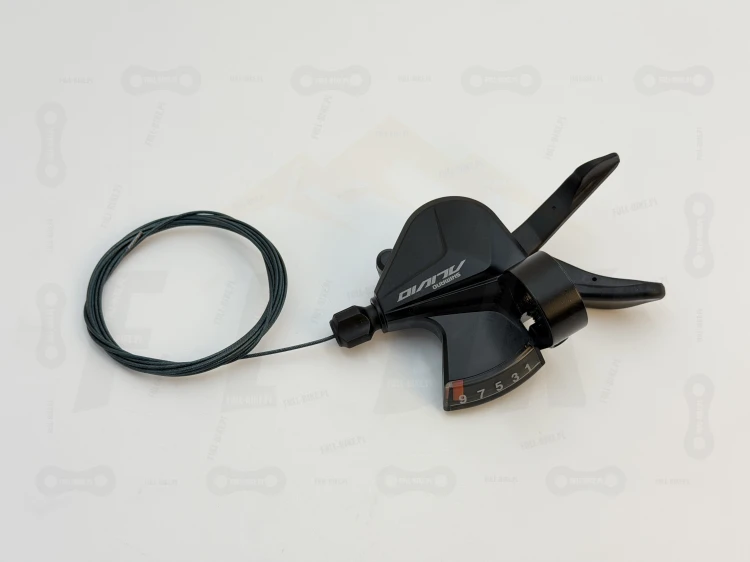 Manetka Shimano SL-M3100 9S (OEM) główne zdjęcie manetki obraz na wyświetlacz z numerkami zmiany biegów oraz modelu Alivio