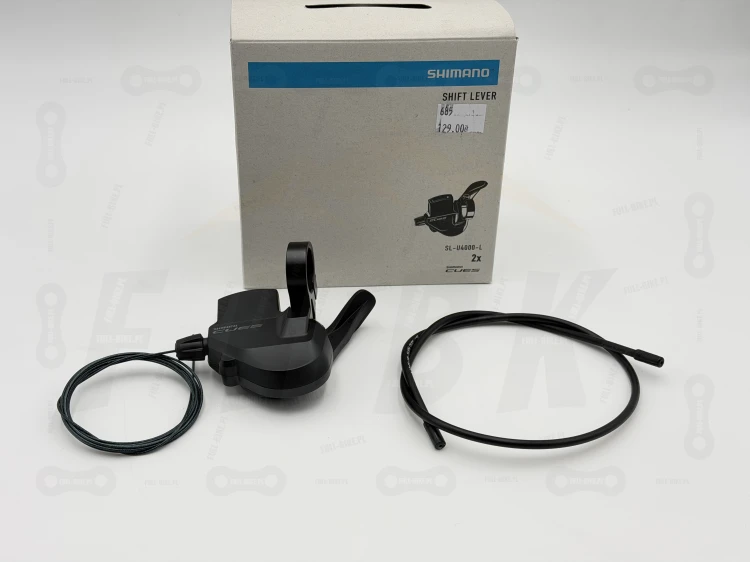 Manetka Shimano Cues SL-U4000-L 2S główne zdjęcie manetki, widok wszystkie elementy znajdujące się w zestawie