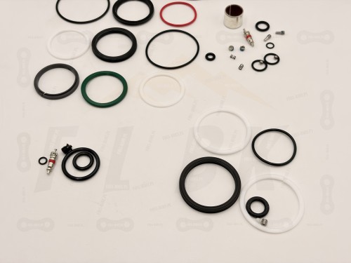 Zestaw Serwisowy Rock Shox Monarch Specialized AutoSag B1 główne zdjęcie uszczelek, zbliżenie na poszczególne elementy