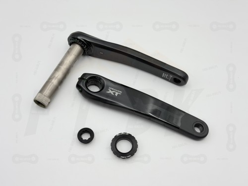 Mechanizm Korbowy Shimano DEORE XT FC-M8200-1 Korba główne zdjęcie korby, widok na wszystkie elementy tego zestawu