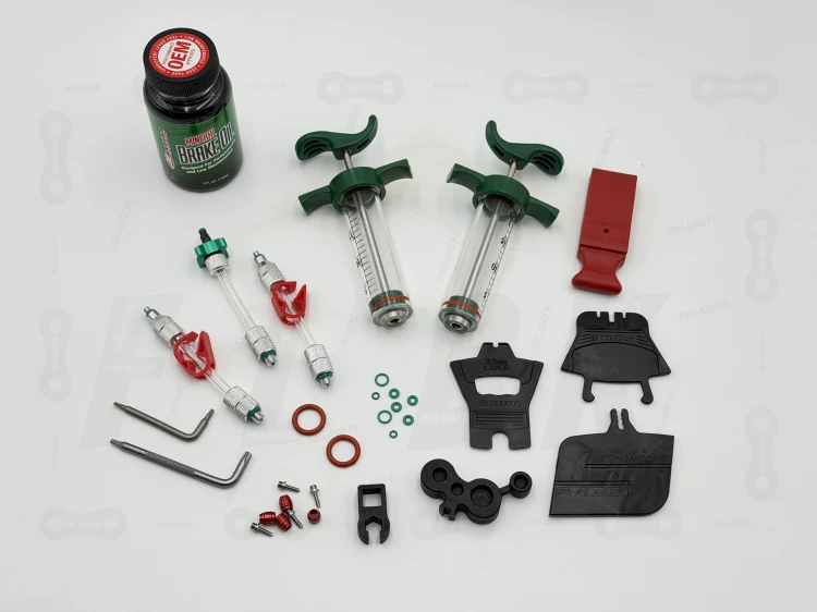 Zestaw Do Odpowietrzania Hamulca Sram Mineral Pro V3 widok na wszystkie elementy zestawu Sram