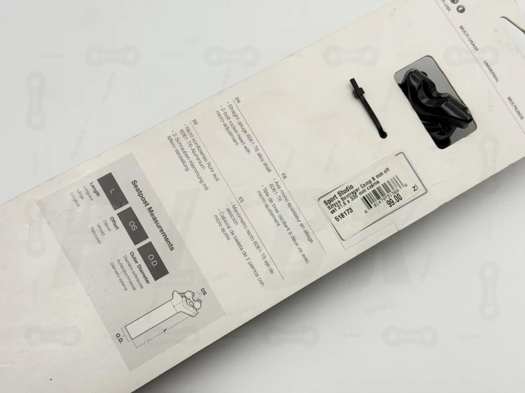Sztyca Bontrager Comp 31.6/330mm zdjęcie obrazuje etykietę produktu gdzie są wszystkie informacje o specyfikacji sztycy