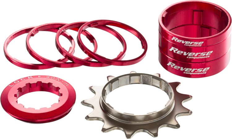 Redukcje Single Speed Reverse HG Kit w kolorze czerwonym, widok z góry