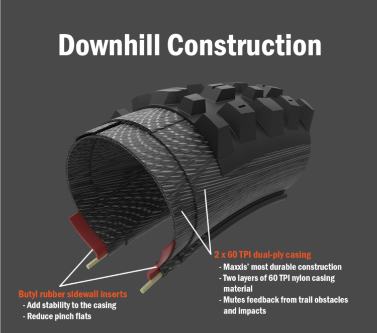 maxxis dh casing rysunek techniczny